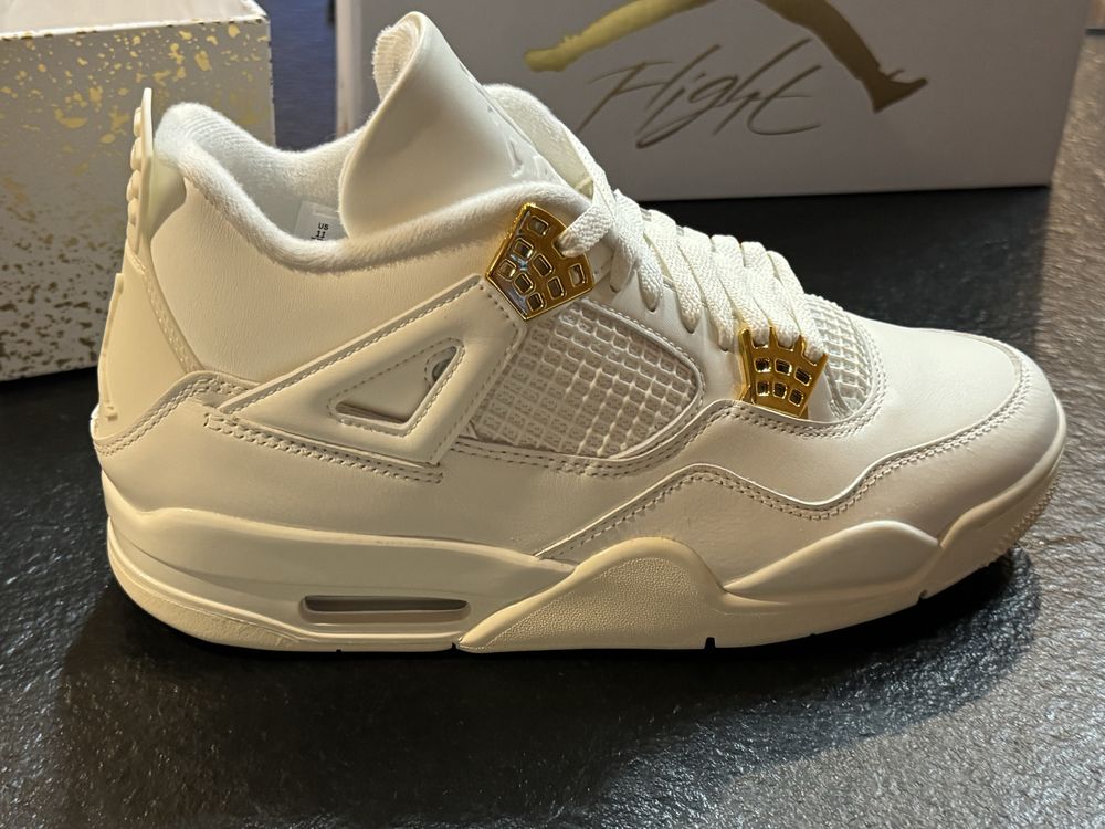 Jordan 4 white and gold 43