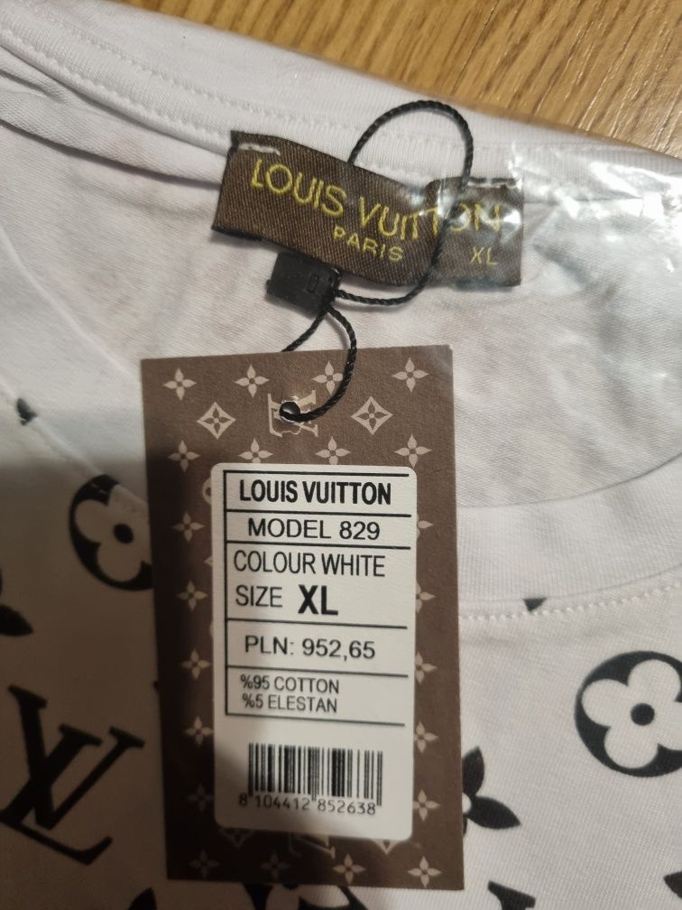 LV koszulka męska XL biała t-shirt nadruk Louis Vuitton