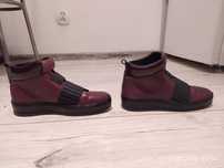 Sneakersy botki Bronx 254mm 40r skóra naturalna jak nowe bordowe