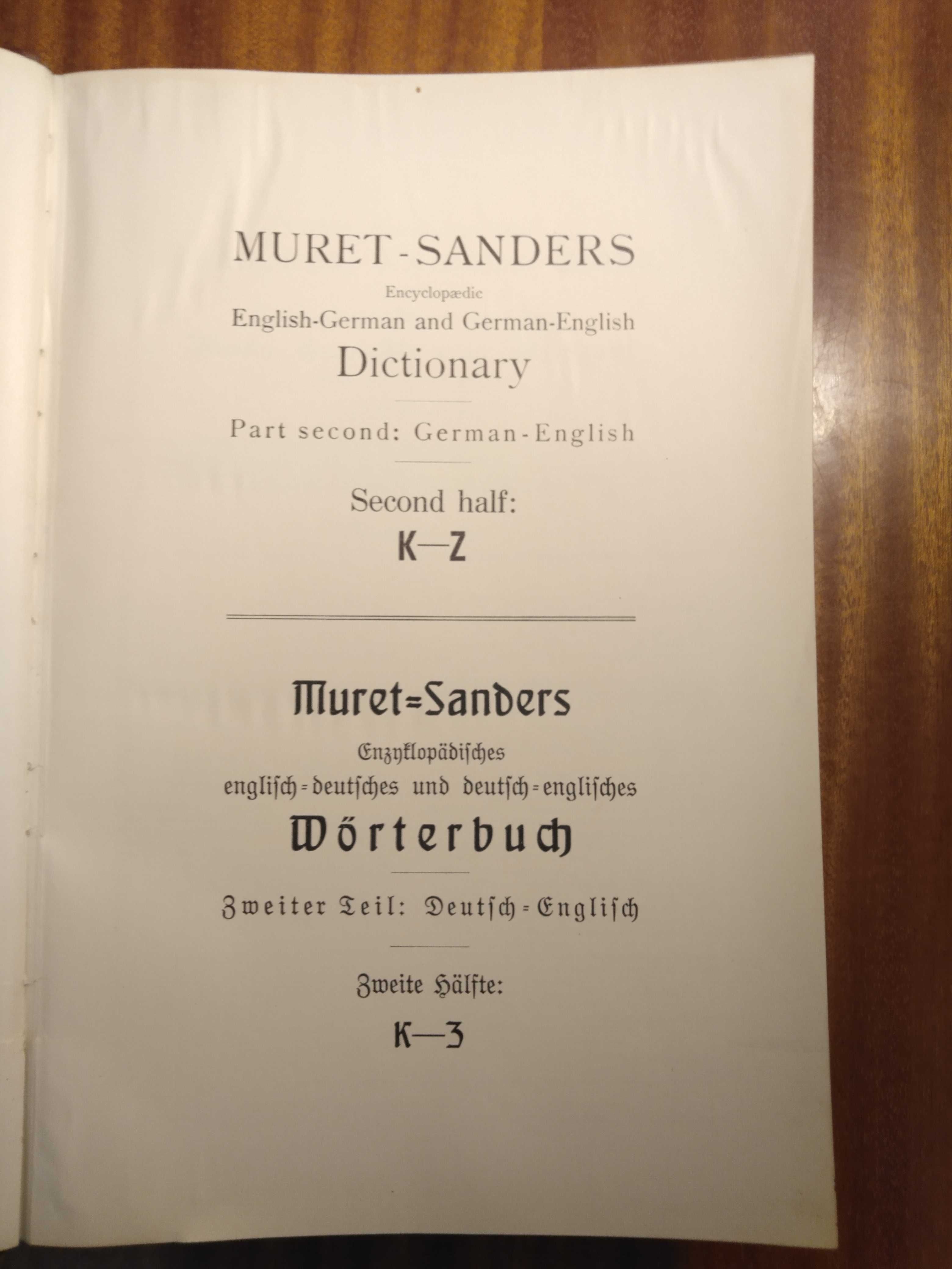 Muret-Sanders - niemiecko-angielski słownik encyklopedyczny - ok. 1910