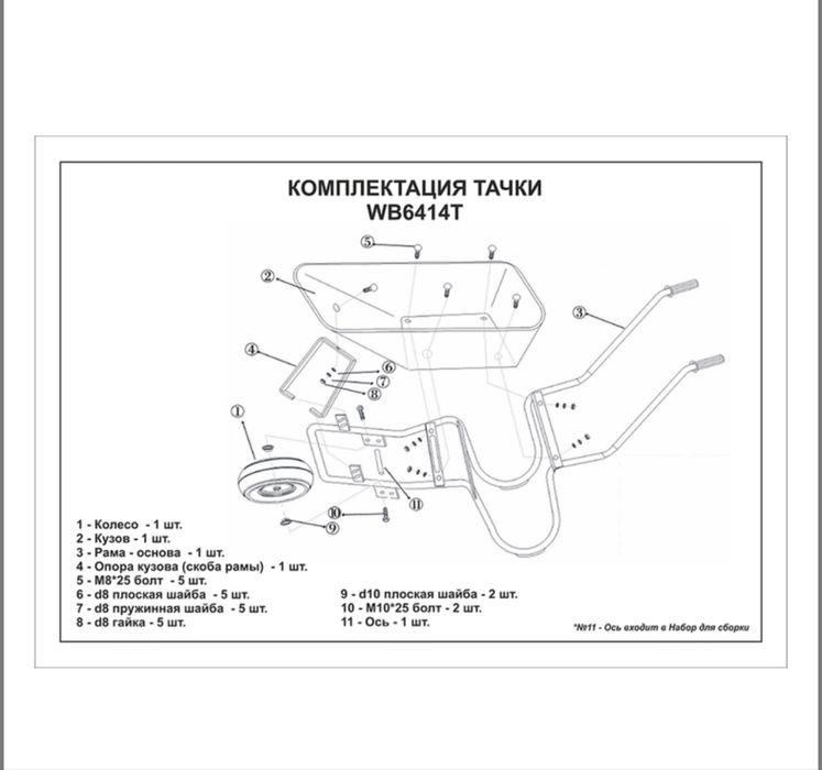 Строительная тачка Forte WB6414T одноколесная