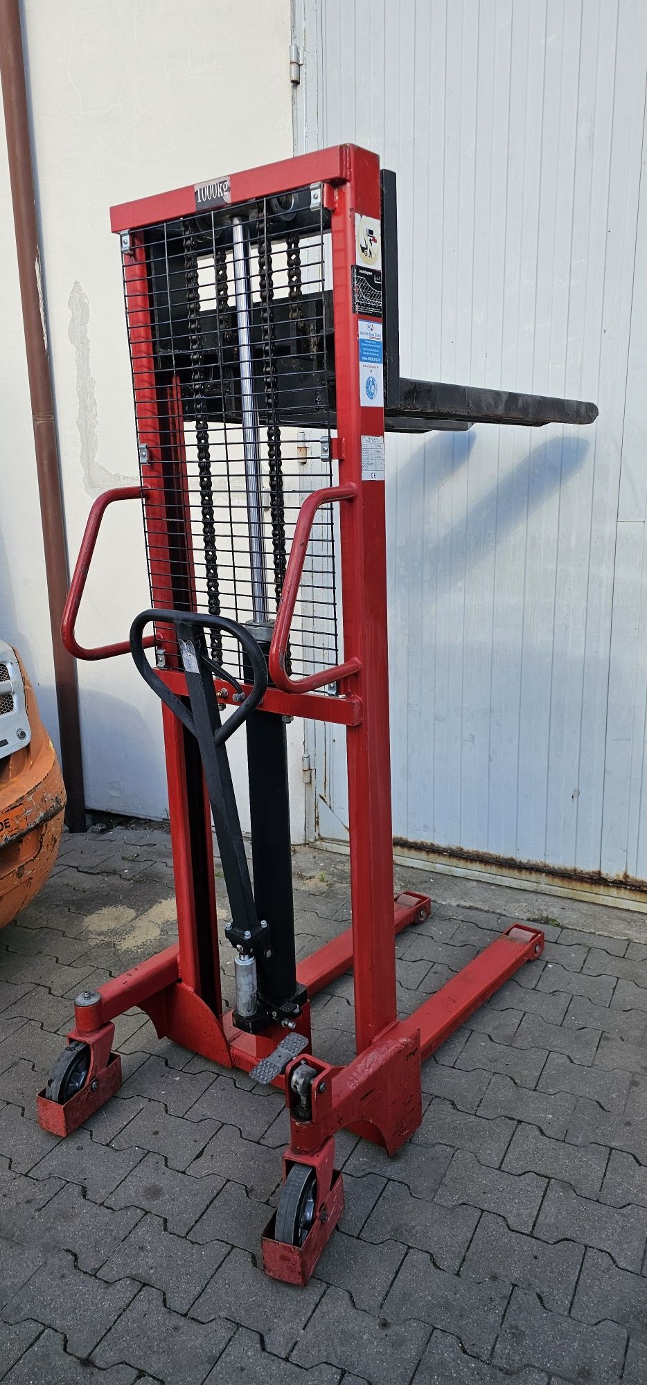 Wózek masztowy transportowy paleciak podnośnikowy 1000 kg