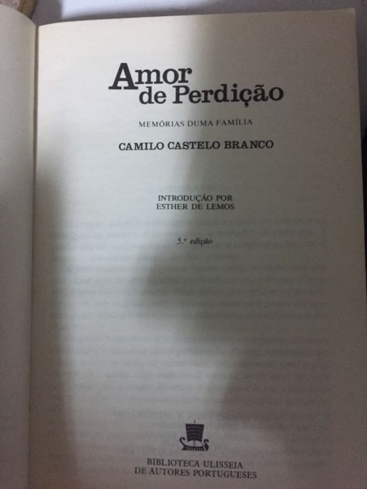 Amor de Perdição Camilo Castelo Branco 15 casos polícia