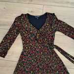 Jesienna sukienka kopertowy dekolt wiskoza Miss Selfridge 34 XS