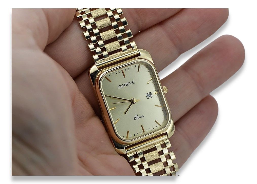 Złoty zegarek 14k 585 z bransoletą męski Geneve mw001y&mbw001y Gdańsk