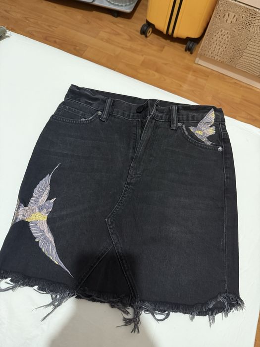 Черная джинсовая юбка