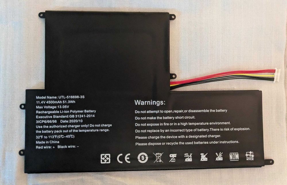 Bateria UTL - 5 1 6 6 9 8 - 3 S para computador portátil