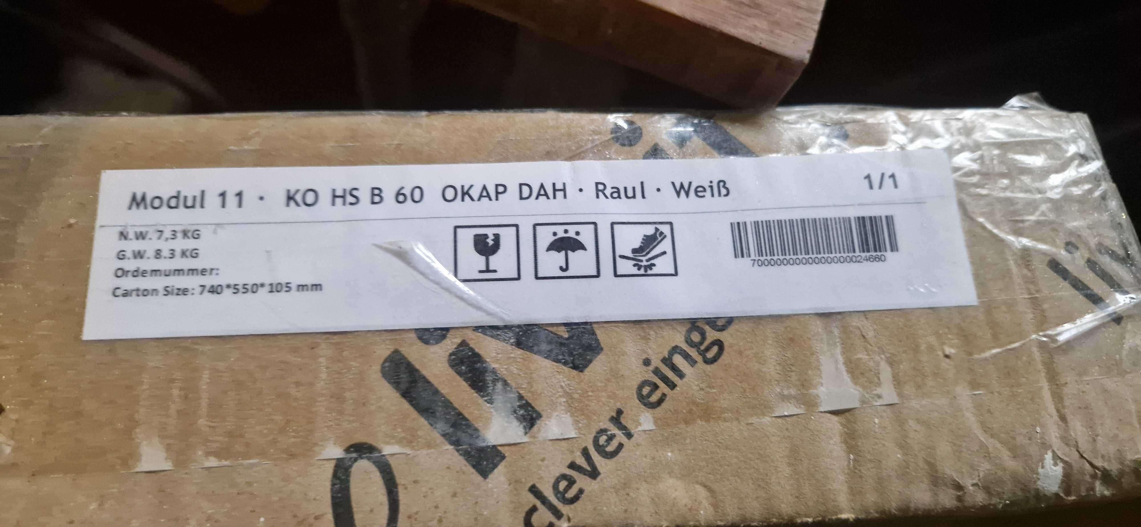 Szafka Kuchenna Wisząca Okapowa 60cm - Biały Połysk