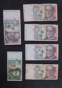 Notas 5000 e nota 1000 pesetas