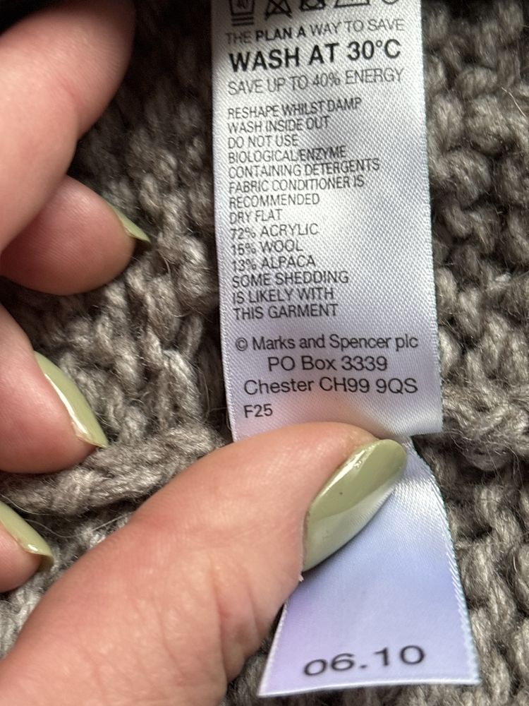 Kamizelka, bezrękawnik, sweter, wełna  Marks & Spencer S-M