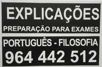 EXPLICAÇÕES - Português e Filosofia