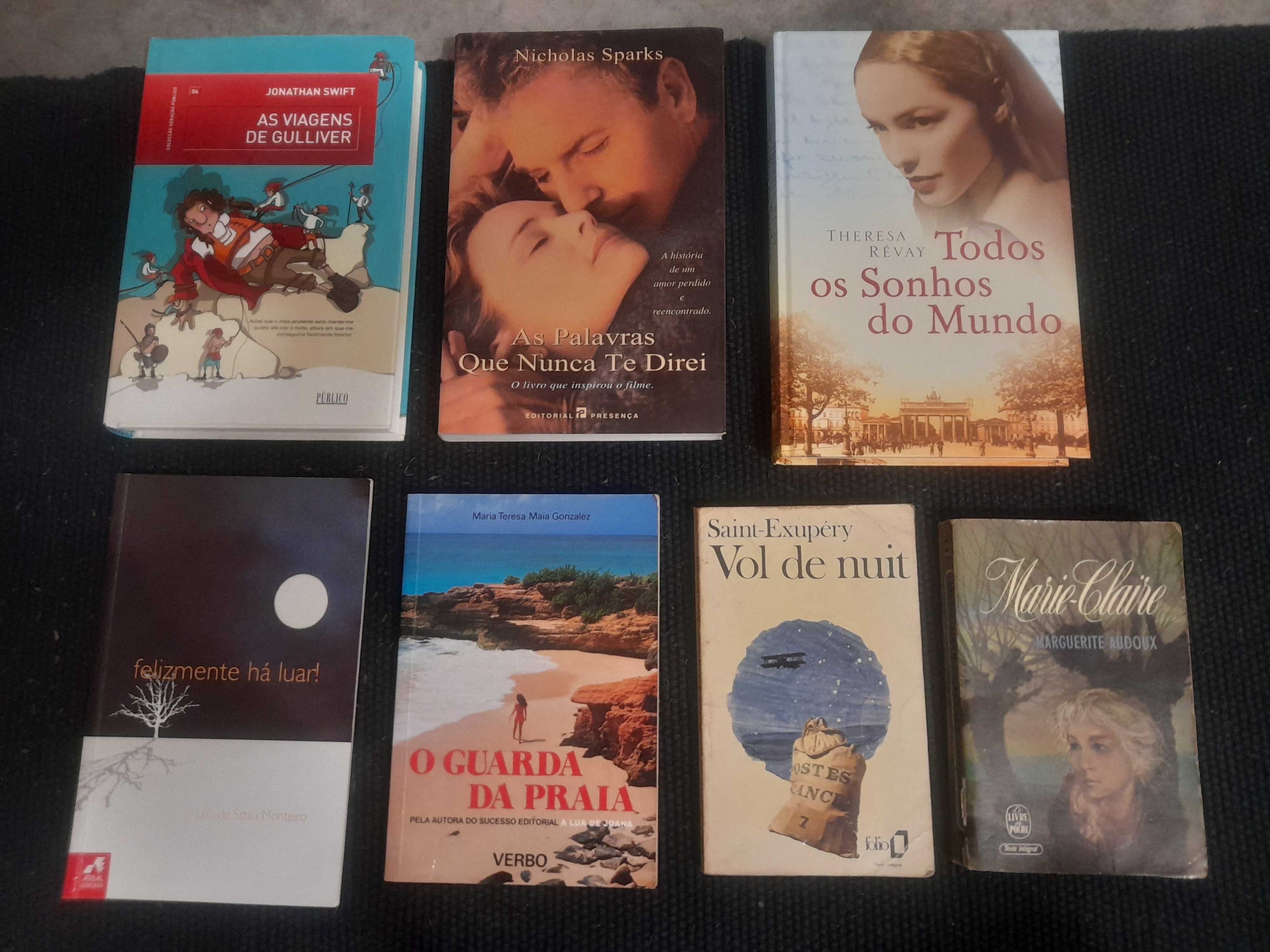 Vários livros infantis, romances,  receitas, saúde e bem estar