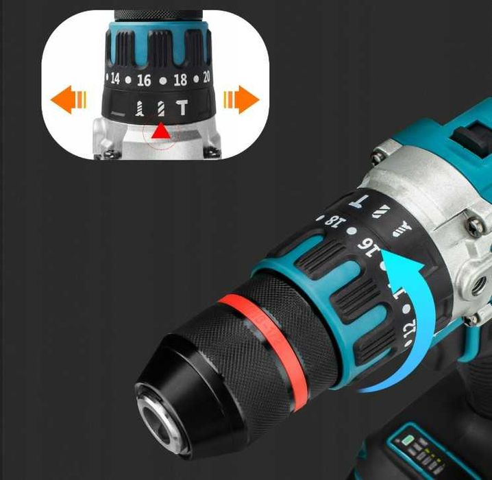 Wiertarko-wkrętarka udarowa 480N.m do baterii Makita