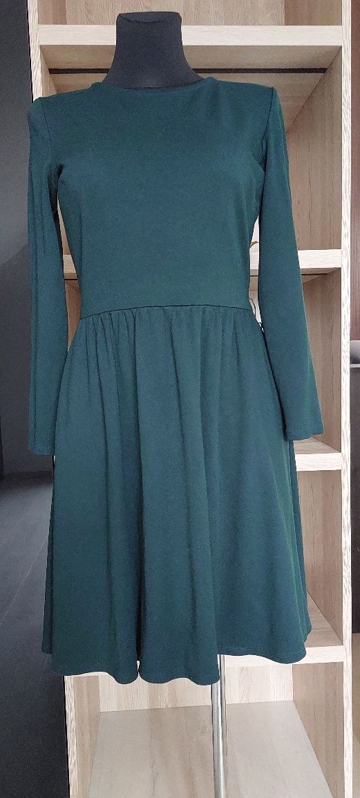 Mohito Gładka sukienka Butelkowa Zieleń Rozm. XL