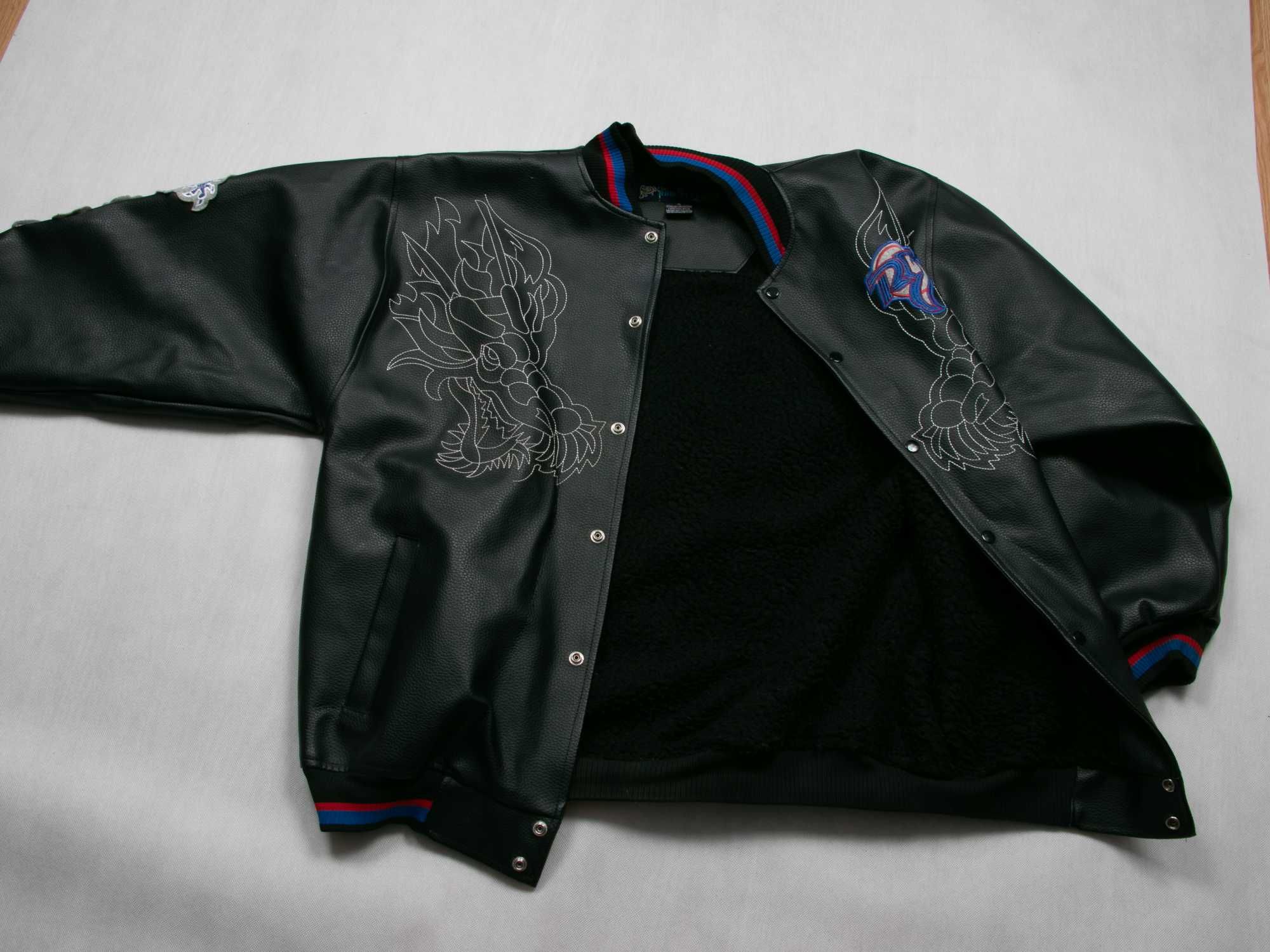 Kurtka skórzana Raw Blue XL y2k oversize bomber hip hop