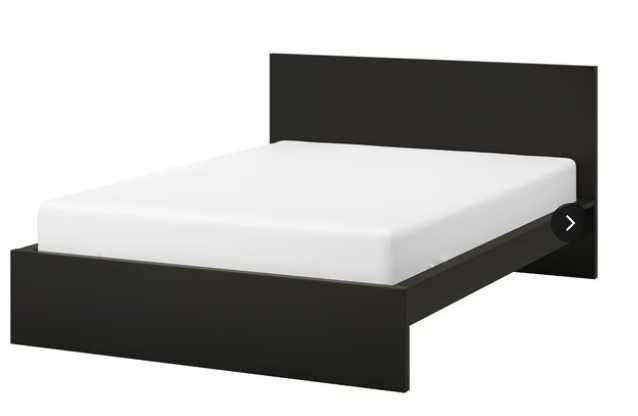 Cama MALM 160x200 Preto com 2 cómodas/mesas cabeceira e estrados