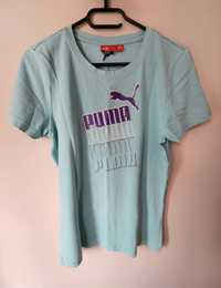 Bluzka Koszulka T-Shirt Puma Damska Jasnoniebieska L