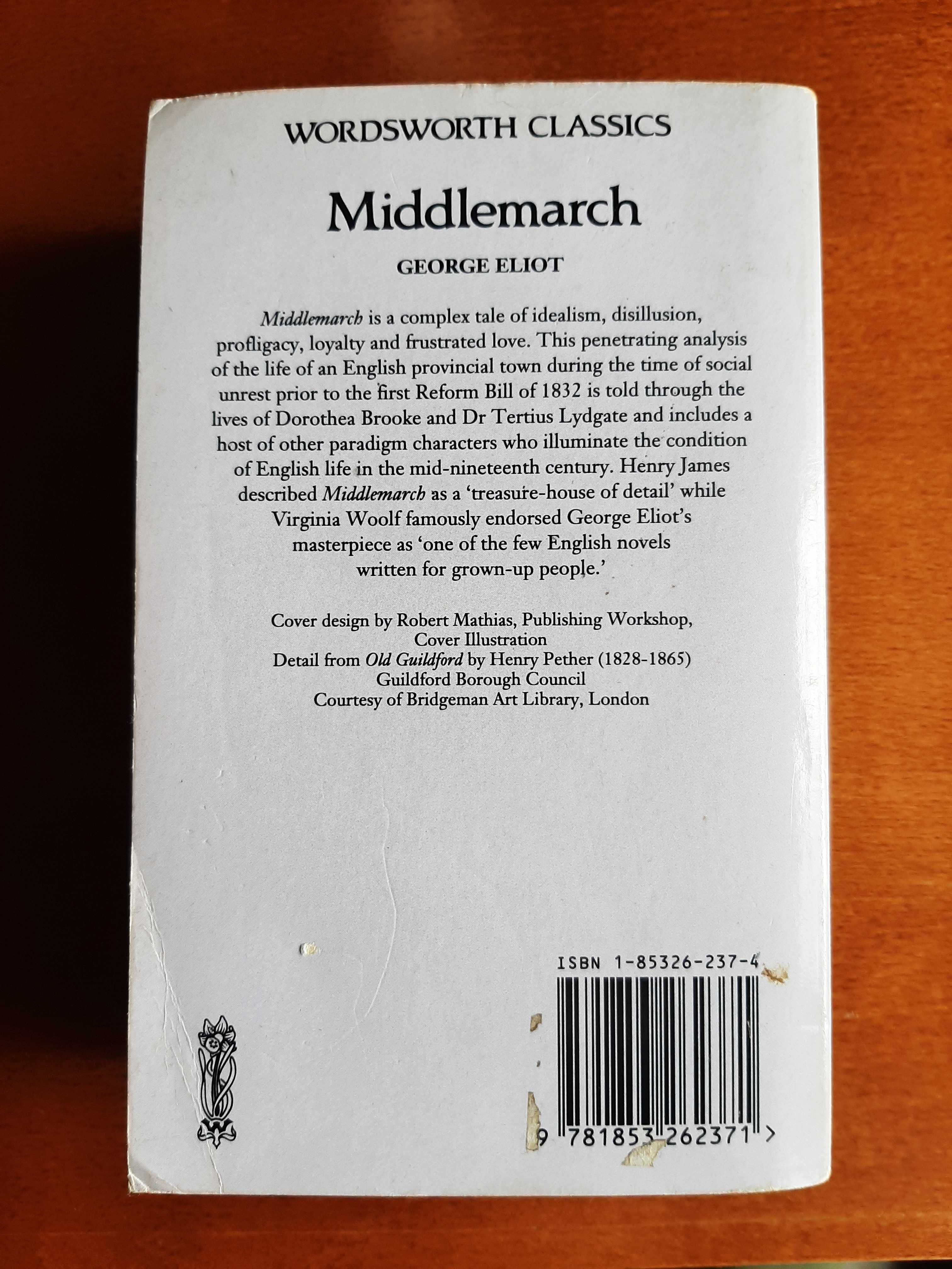 Livro "Middlemarch", de George Eliott