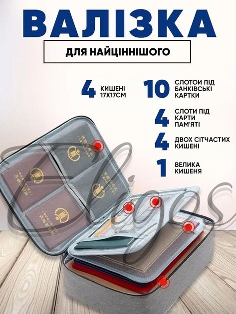 Органайзер тека для документів з кодовим замком А4