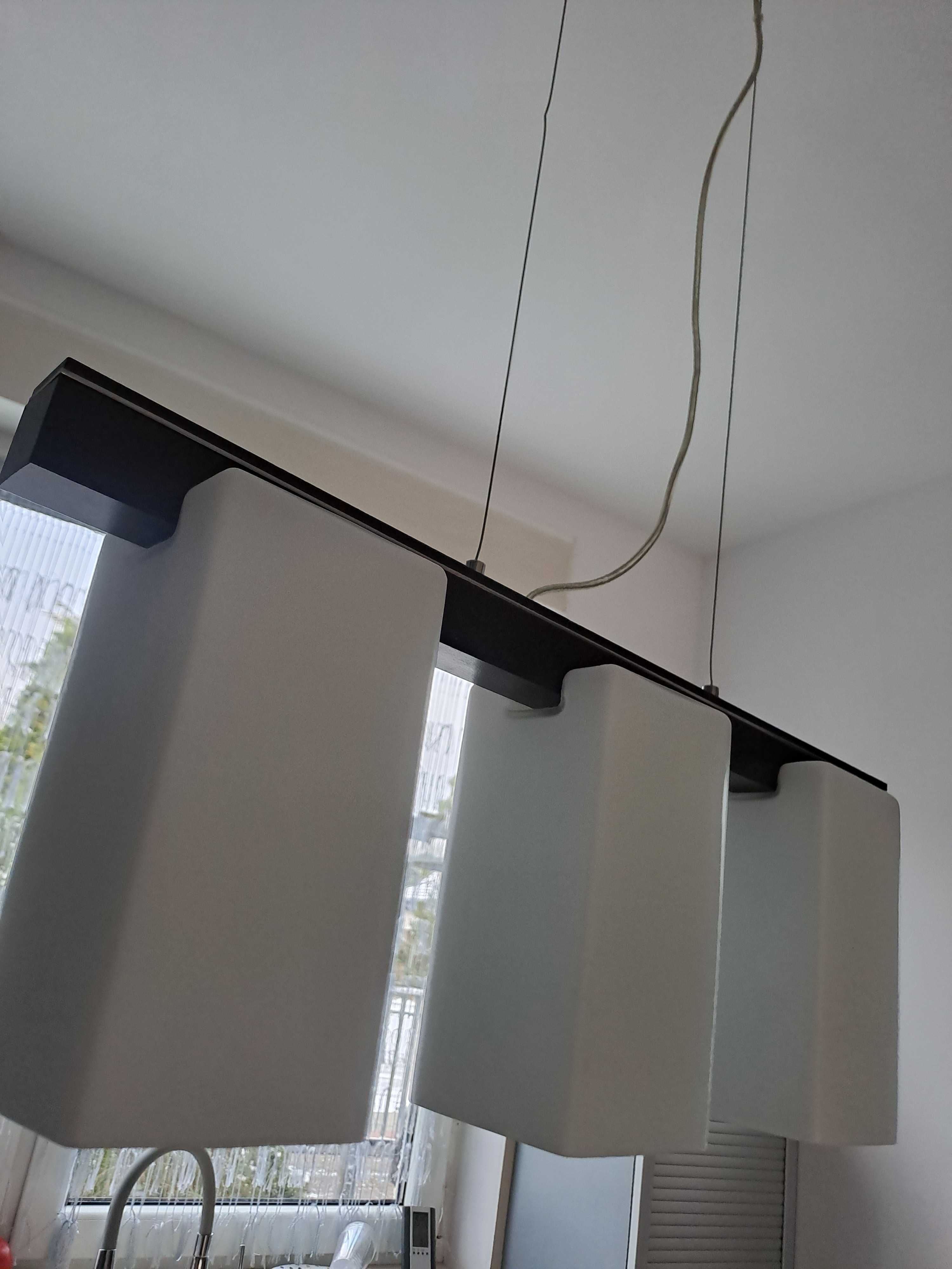 Lampa wisząca z potrójną oprawą,wenge
