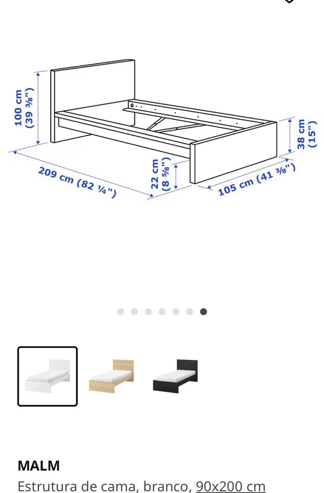 Cama Branca Solteiro