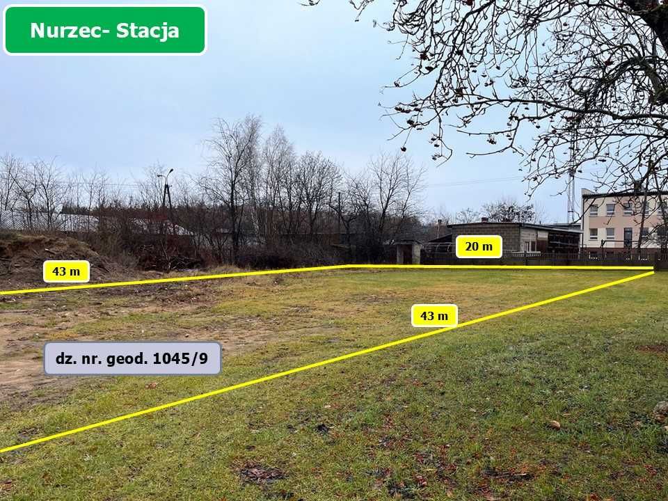 Nurzec Stacja- Sprzedam działkę budowlaną 860 m2