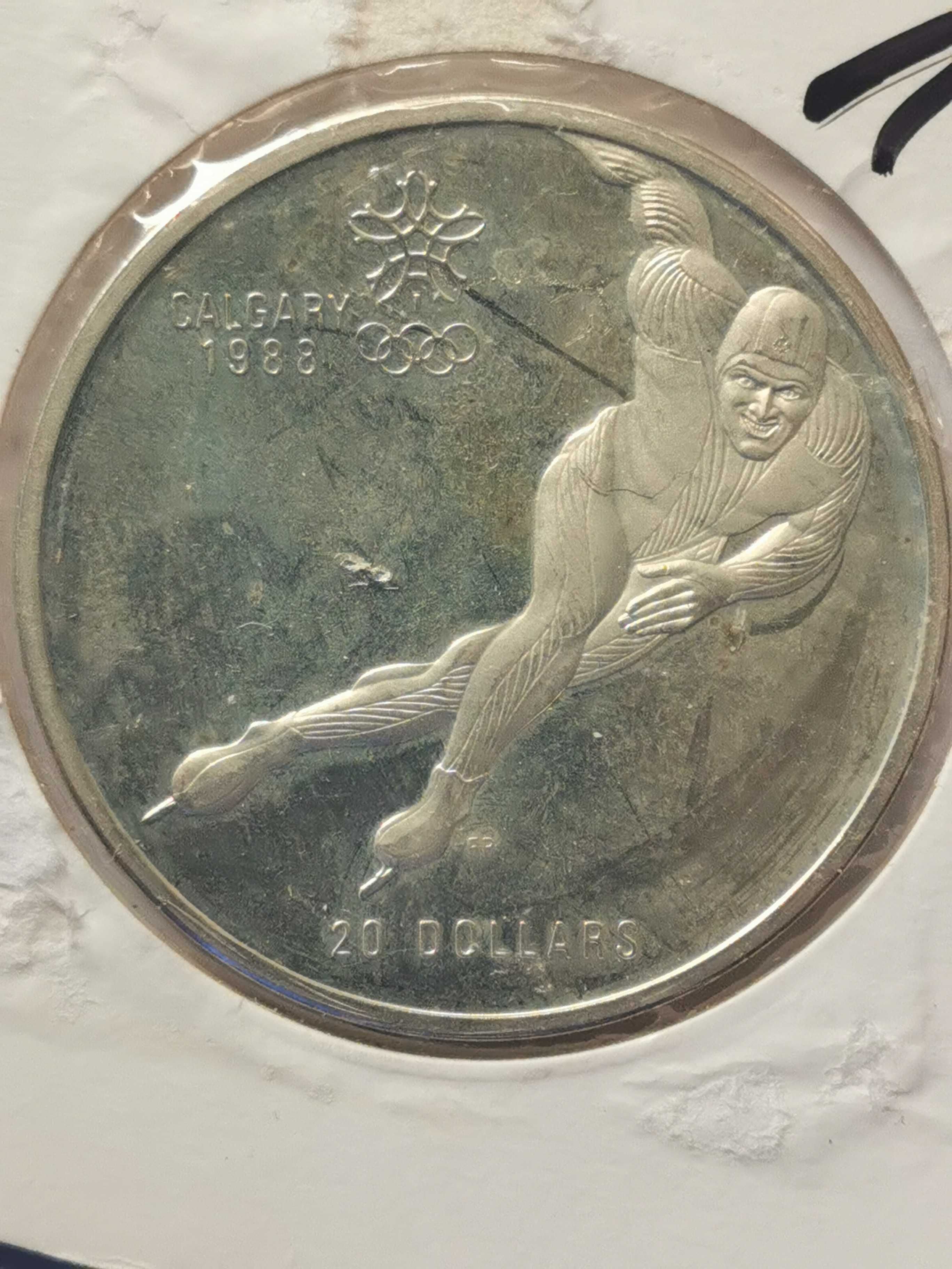 Moneta - 20 Dolarów - Calgary 1988r. - Łyżwiarstwo Szybkie