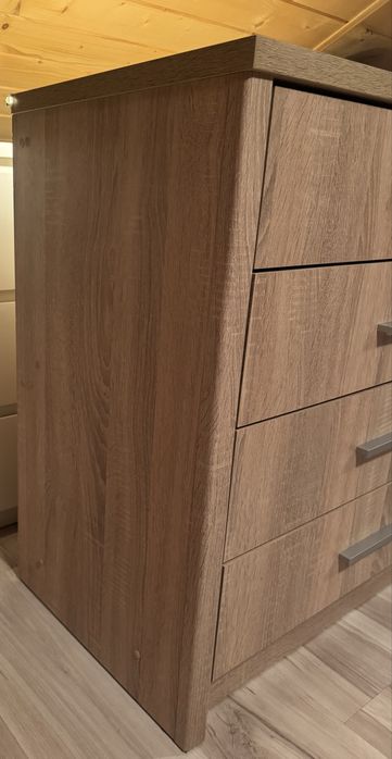 !!! Komoda z podświetleniem LED z czterema szufladami dąb sonoma !!!