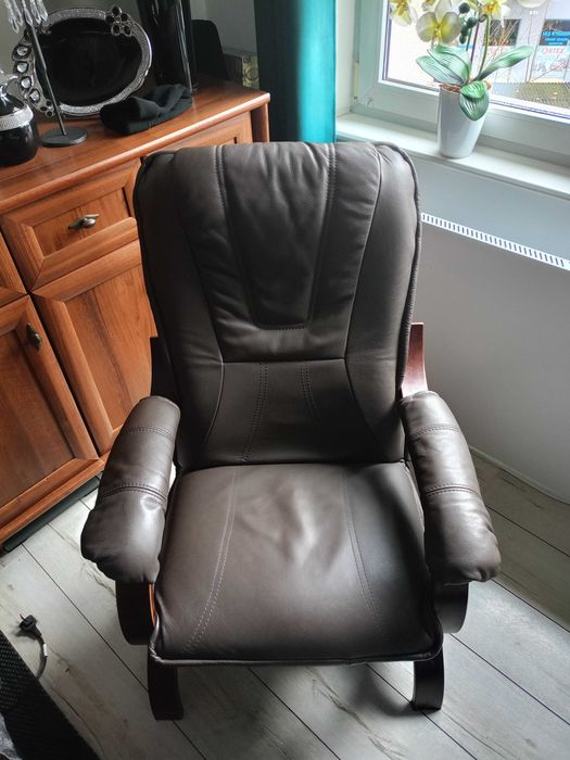 Fotele skórzane Finka brązowe 2szt