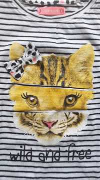 Bluzeczka krótki rękaw roz. 104 tygrysek Cool Club