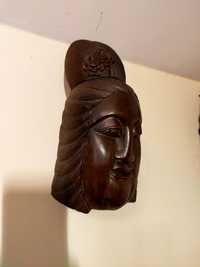 rzeźba,posąg,figurka azjatycka-drewno tykwa