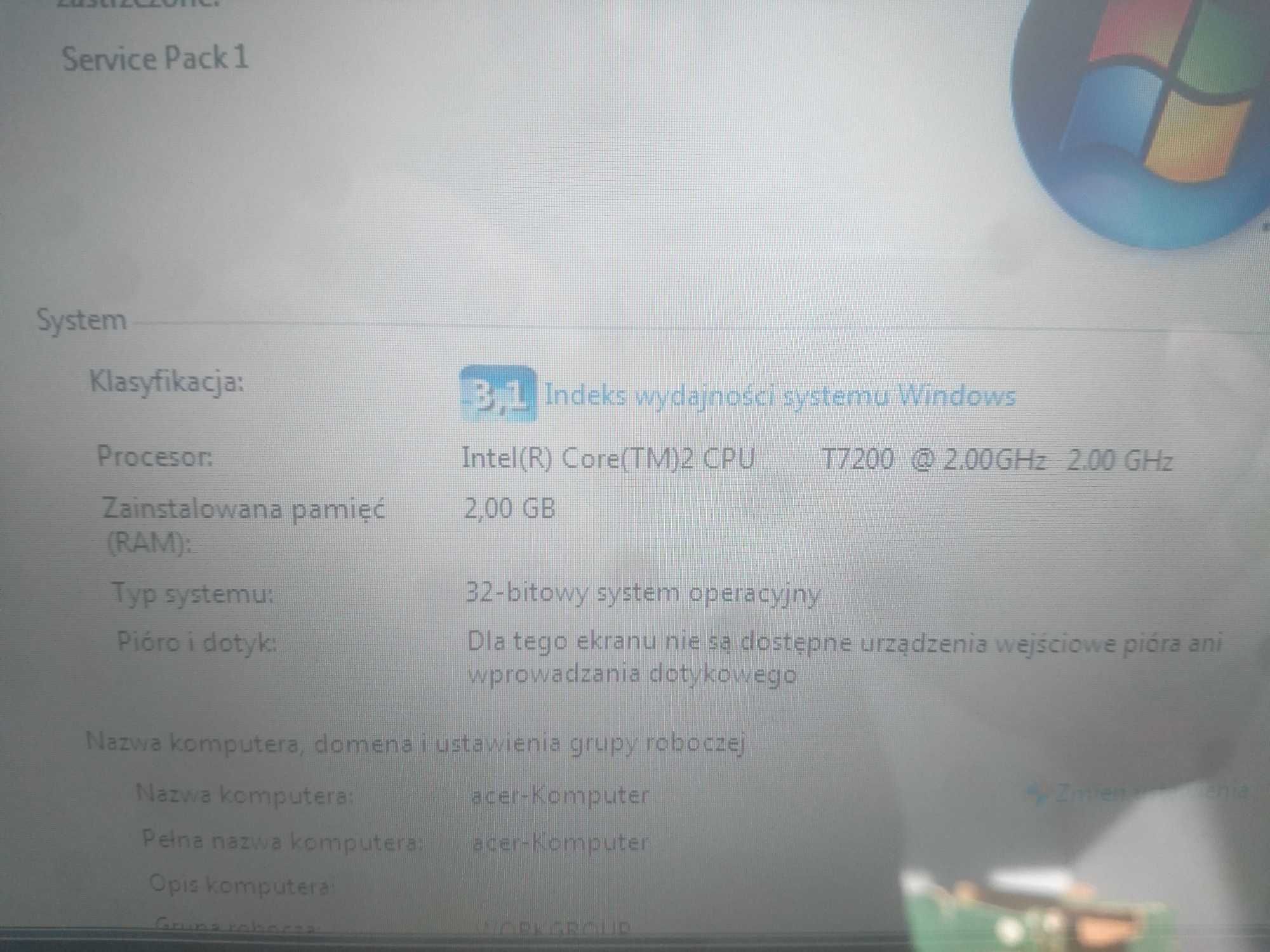 komputer laptop acer 5310   procesor T7200 2x2.0 GHz