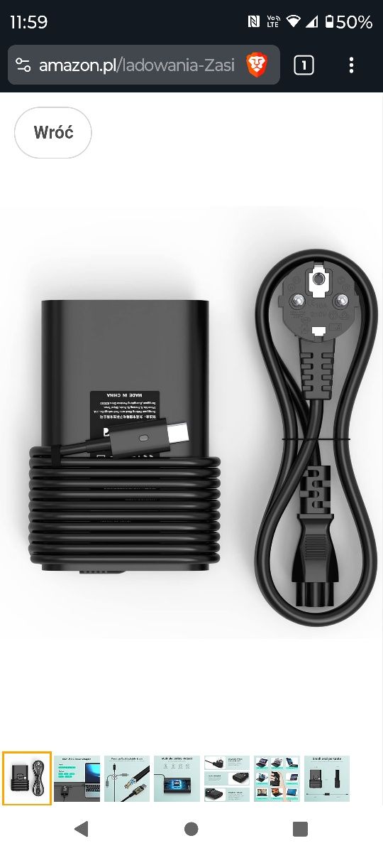 Kabel do ładowania laptopa Dell 65W