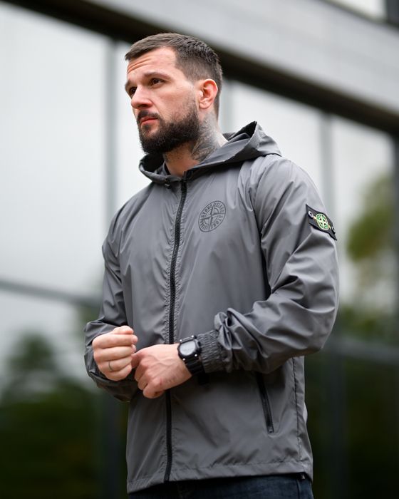 Ветровка Stone Island Плащевка Stone Island Курта Стон Исланд Серая