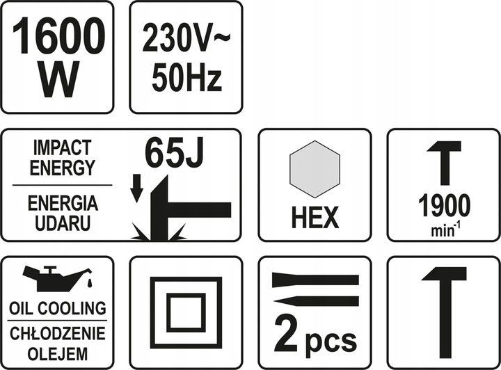 Yato Młot Wyburzeniowy 65j Chłodzony Olejem 82001