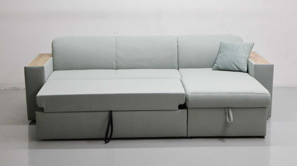 TAI nowoczesny narożnik z funkcja spania pojemnik kanapa miętowa tkani