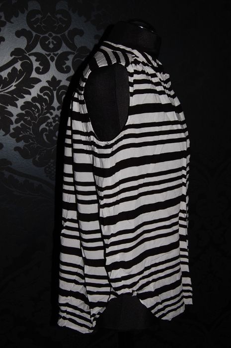 Bluzeczka koszula w paseczki stójka Lindex roz. 36 S czarno-biała