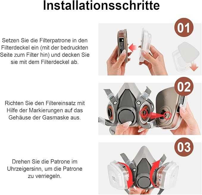 Respirator Faburo wielokrotnego użytku, zestaw masek przeciwpyłowych