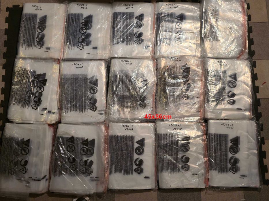 Worki torby z nadrukiem ostrzegawczym-46x56cm(3750szt)-Amazon, Allegro