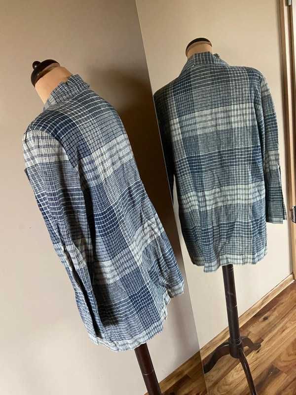 Bentley r xxxl 48 50 len linien zakiet marynarka blazer krata +size