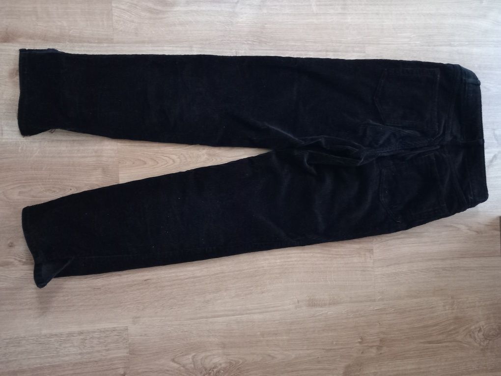 Spodnie czarne sztruksowe H&M