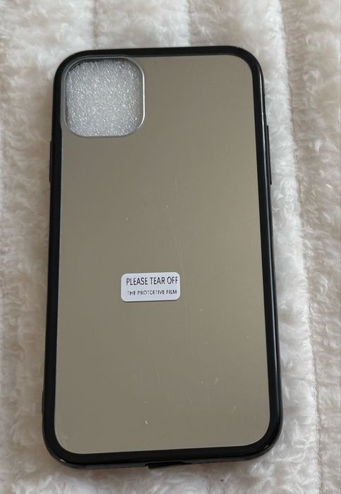 Capa iphone 11 com espelho rebordo preto