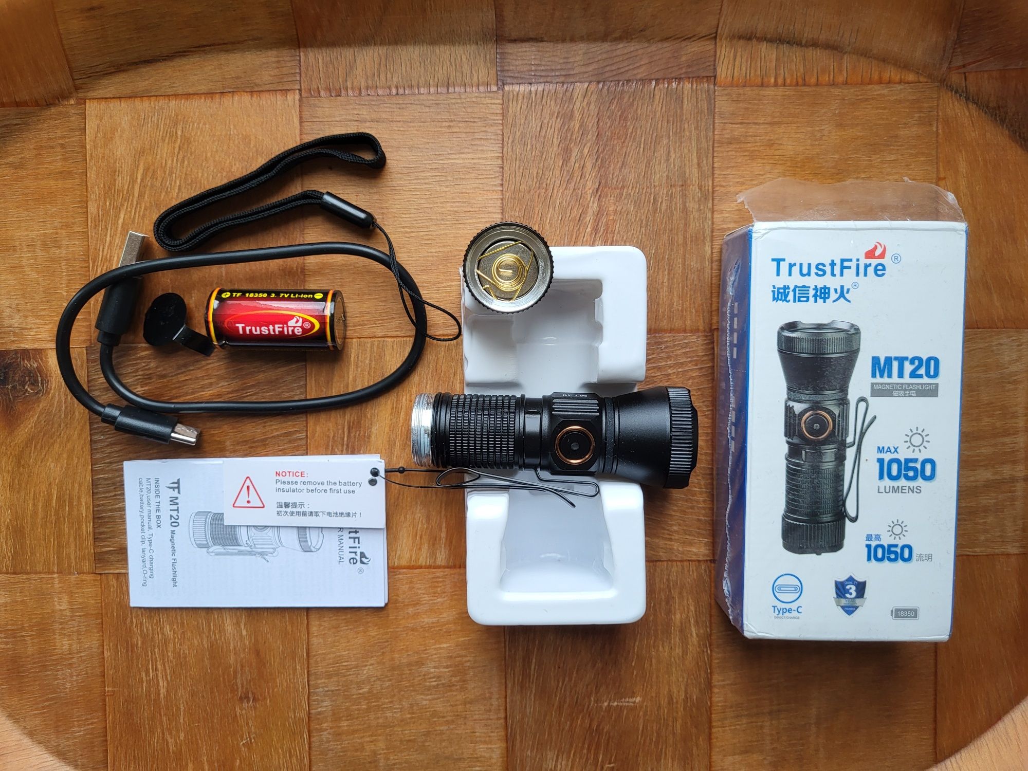 Ліхтарик TrustFire MT20 с АКБ 18350