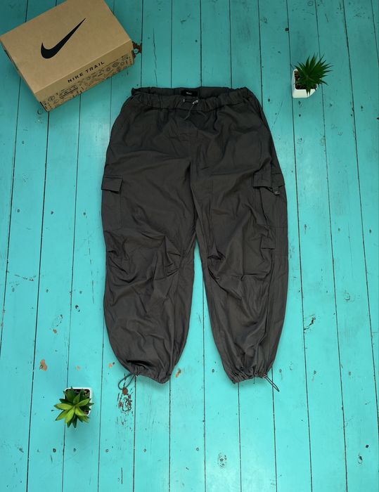 Штаны парашуты на утяжках снизу Next, размер S-M, карго штаны, y2k