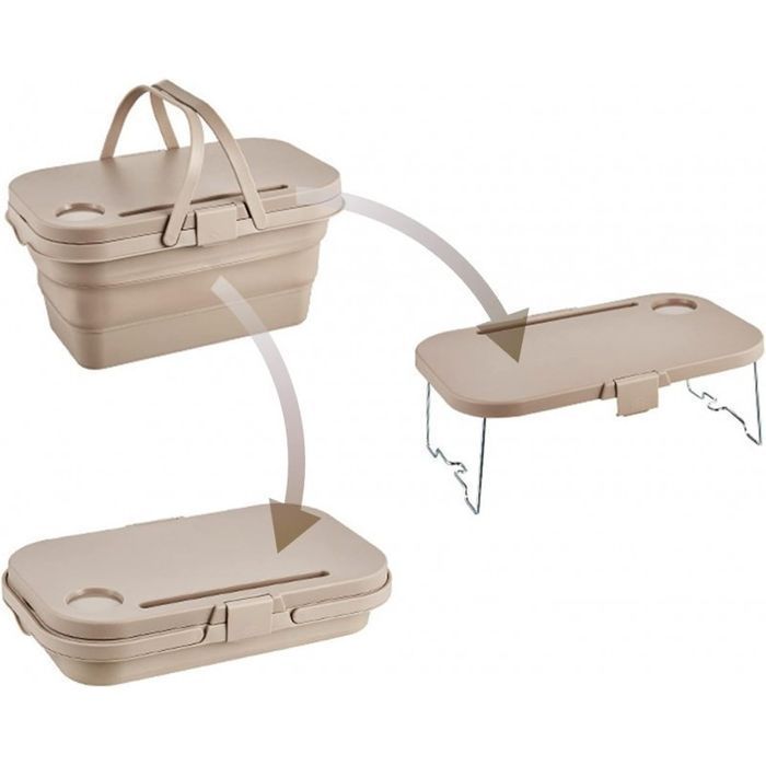 Składany Kosz Piknikowy 3W1, Stolik, Pojemnik Kp03K