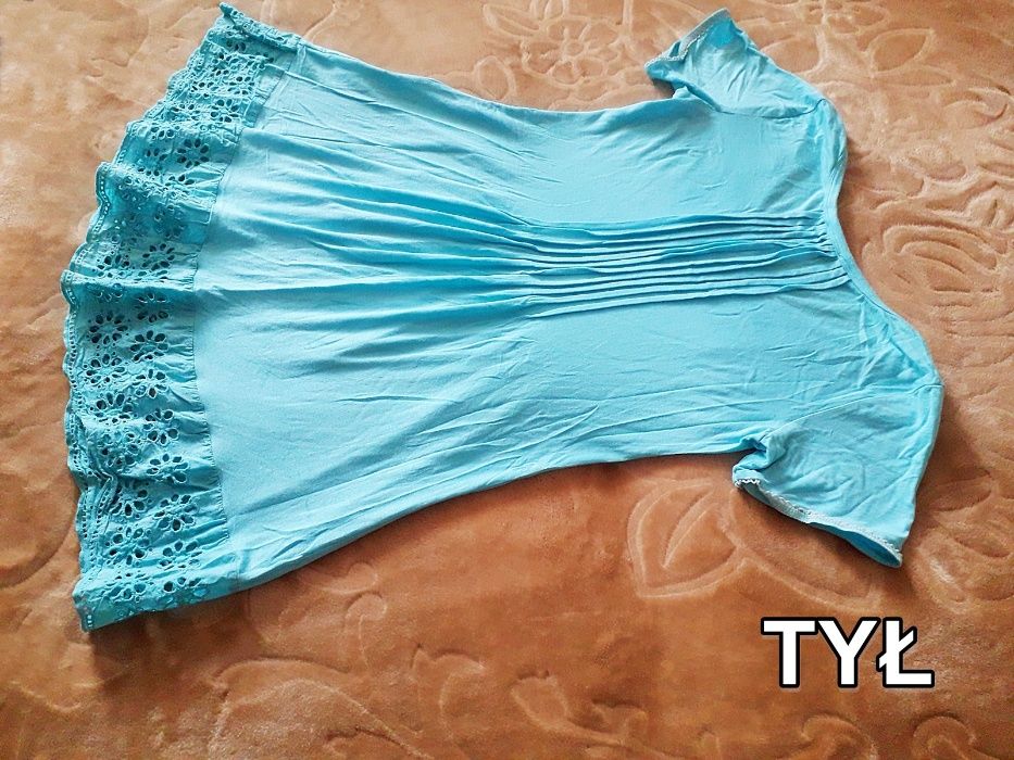 Letnia bluzka – tunika, sukienka błękitna NOWA