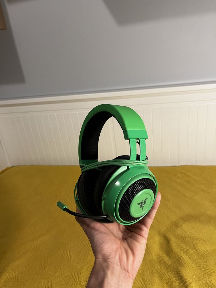 Sluchawki z mikrofonem razor kraken zielone