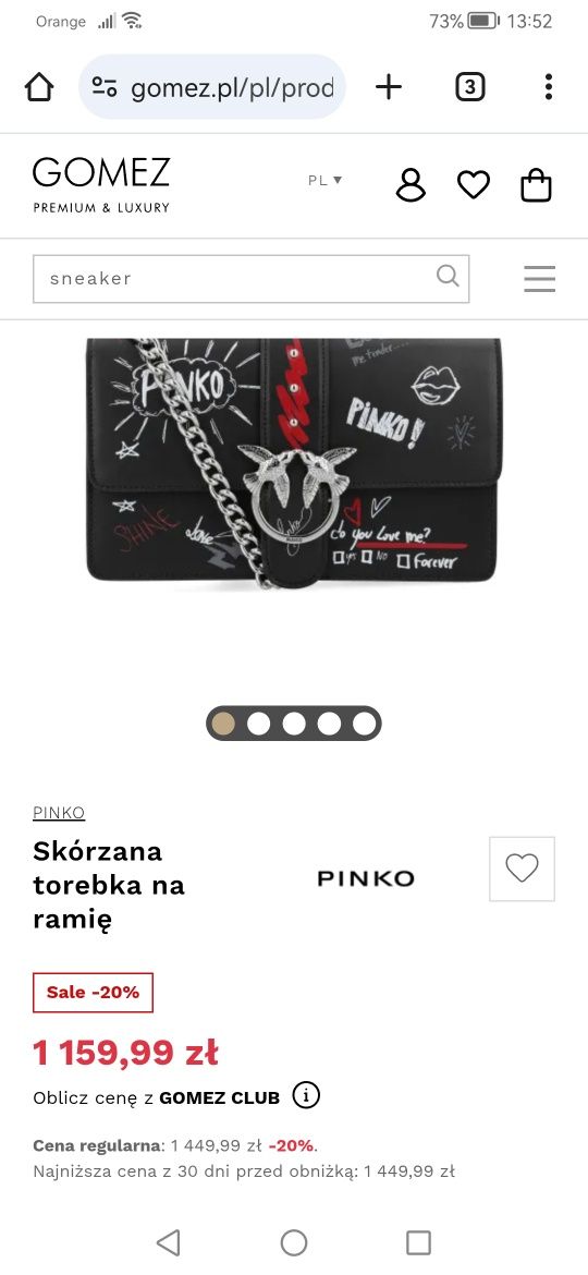 Pinko torebka love grafitii