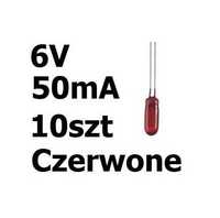 Żarówka miniaturowa czerwona 3x7mm 6V 50mA 10szt