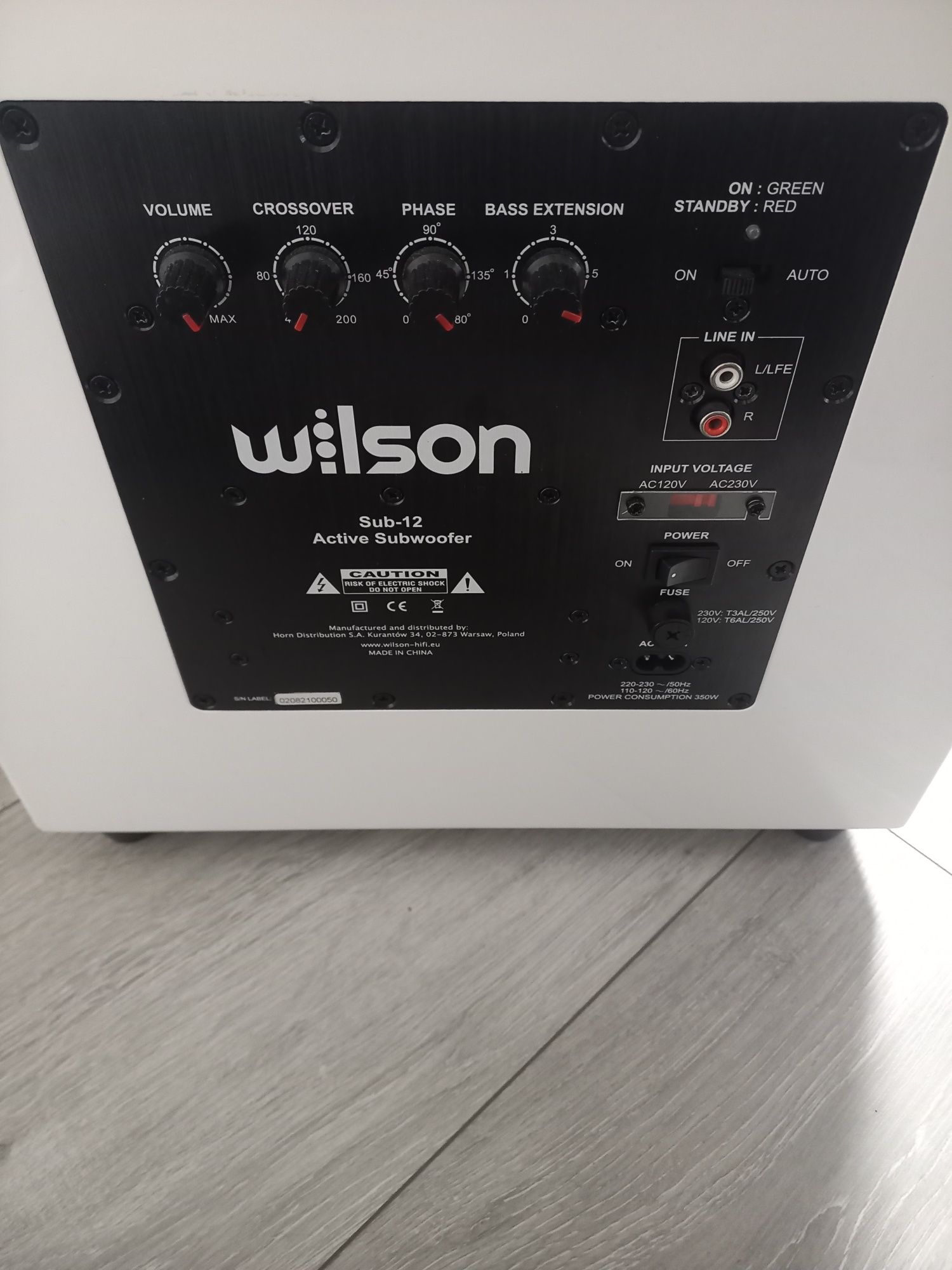 Subwoofer Wilson sub-12 hgl biały połysk